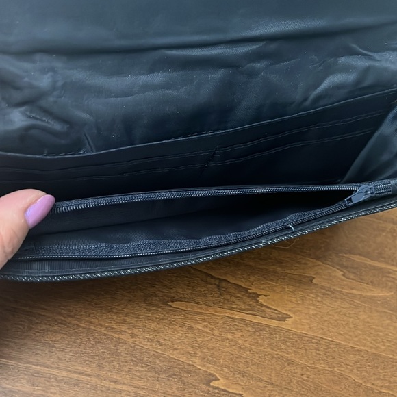 Denim clutch purse with wrist strap - Picture 7 of 8